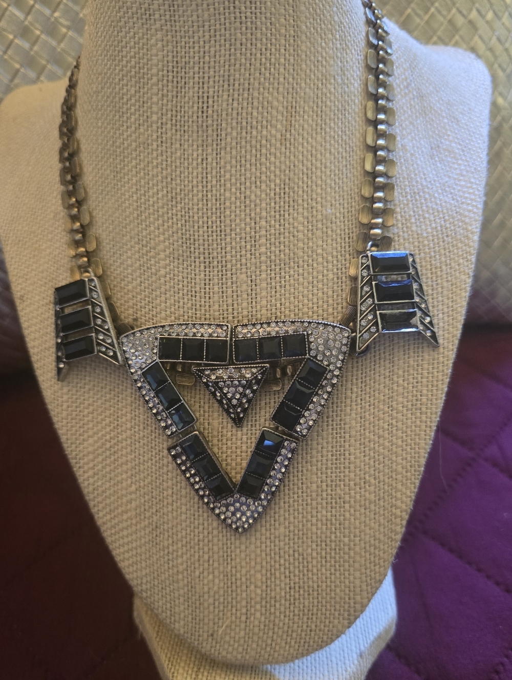 Statement BLACK and GOLD Geometric Necklace - Women Jewelry